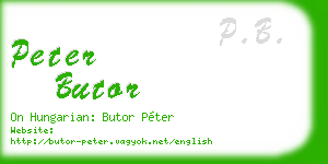 peter butor business card